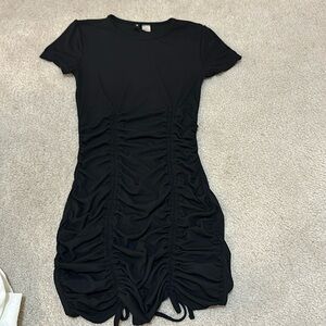 Black ruched dress